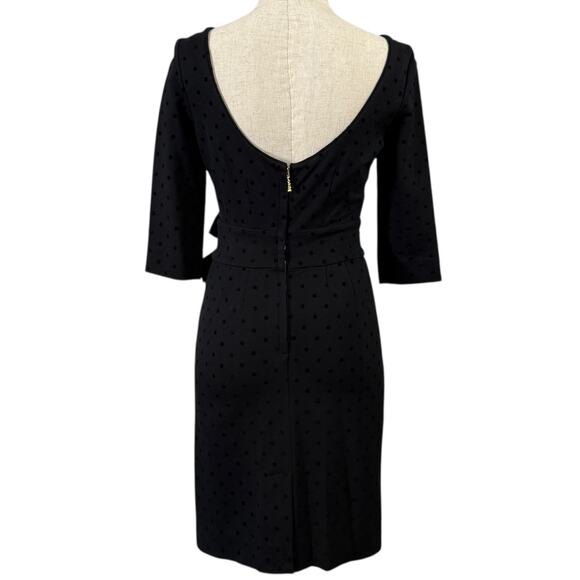 Kate Spade Size 2 Belted Sheath Dress Black Polka Dot Preppy Old Money Mini - Picture 3 of 12